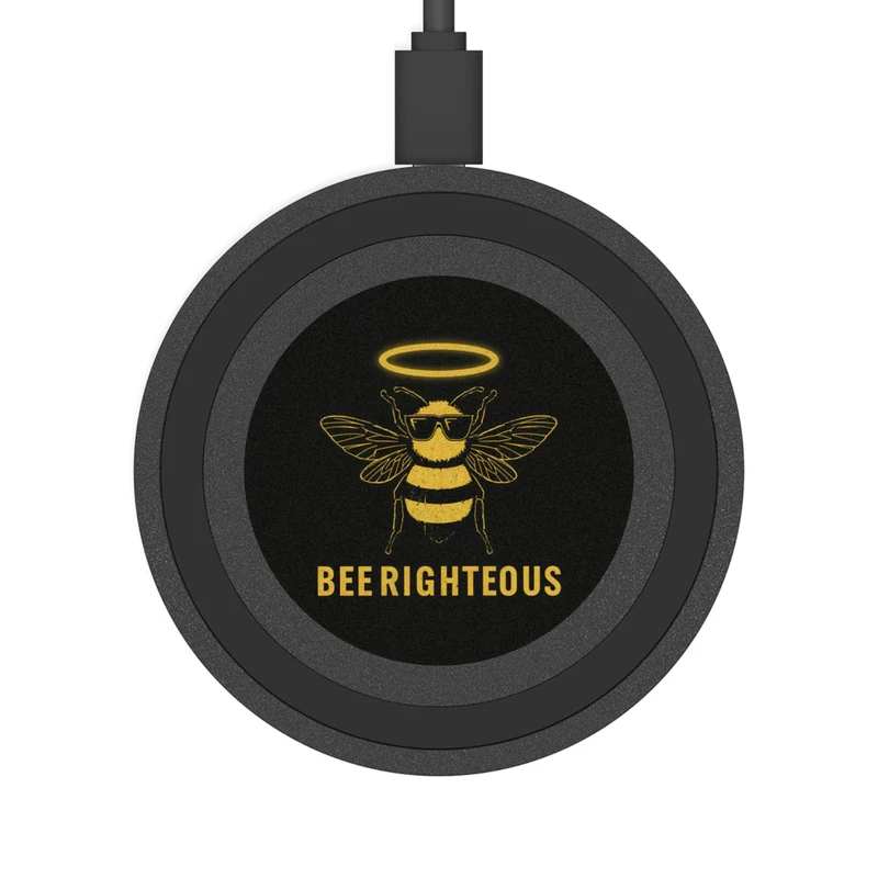 Bee Righteous Eco-Friendly Wireless Charging Pad - Unique Bee Design, Perfect Gift for Tech Lovers!