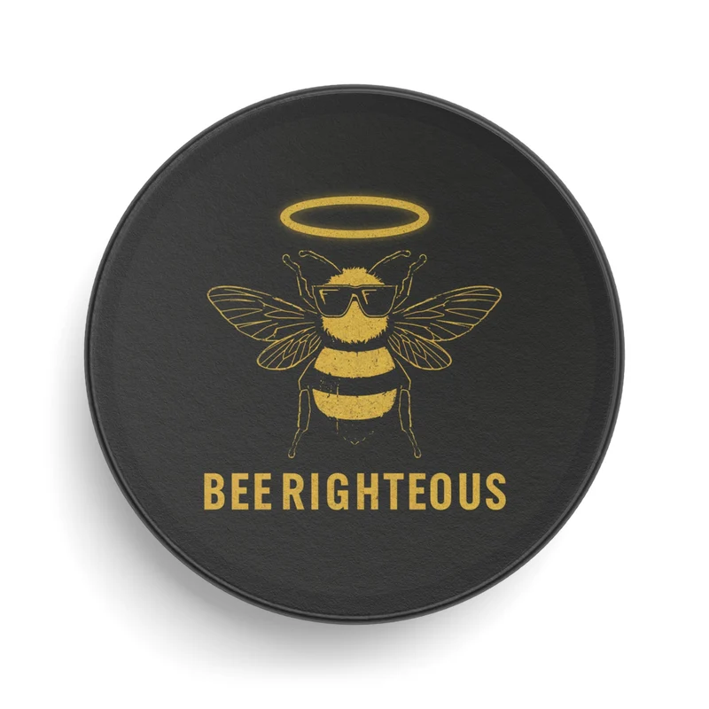 Bee Righteous Hockey Puck - Unique Sports Gift for Hockey Fan Decor