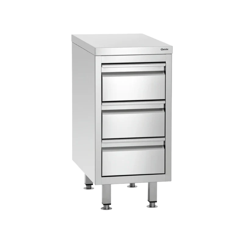 Meuble inox avec 3 tiroirs