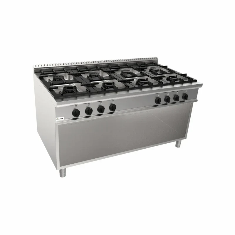 Cuisinière gaz sur meuble ouvert 8 feux 59,2kW