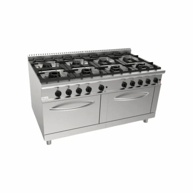 Cuisinière gaz sur 2 fours électriques 8 feux 59,2kW