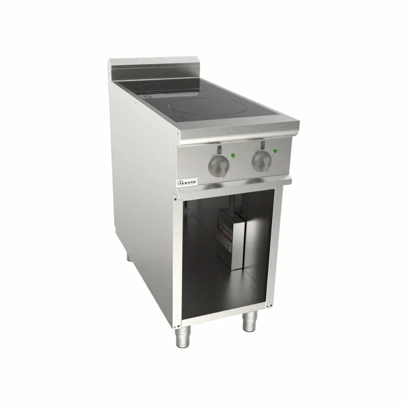Cuisinière à induction 2 feux sur meuble ouvert 7kW 400V