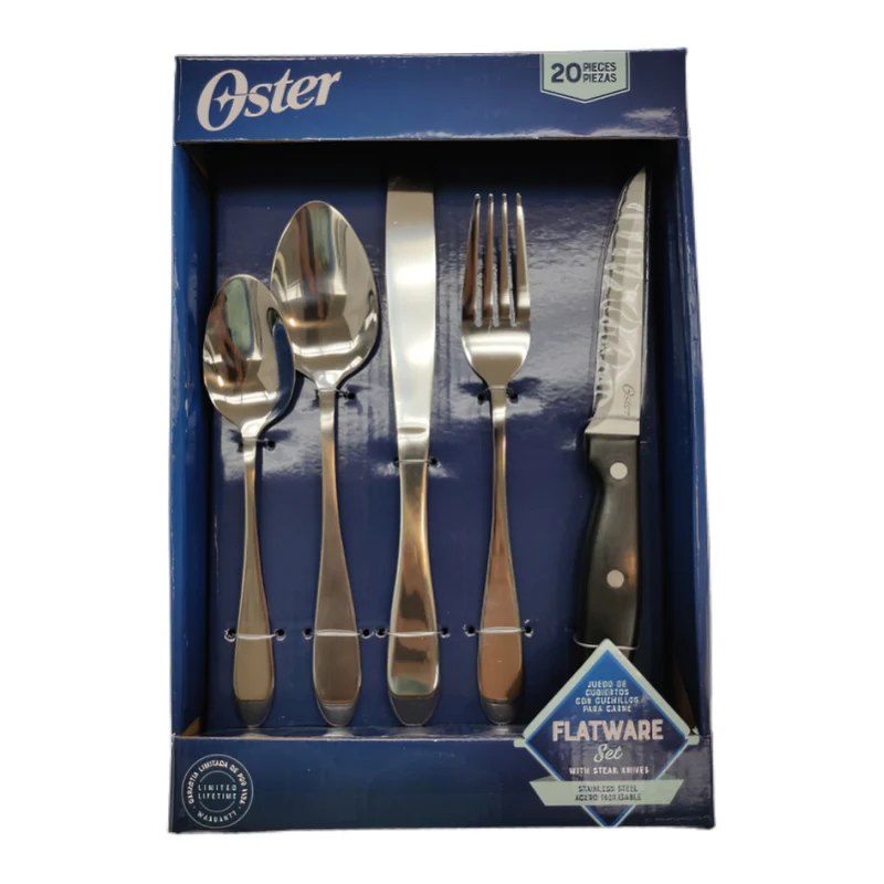 Oster Set Cubiertos de Acero Inoxidable Silvermist, 20 Piezas