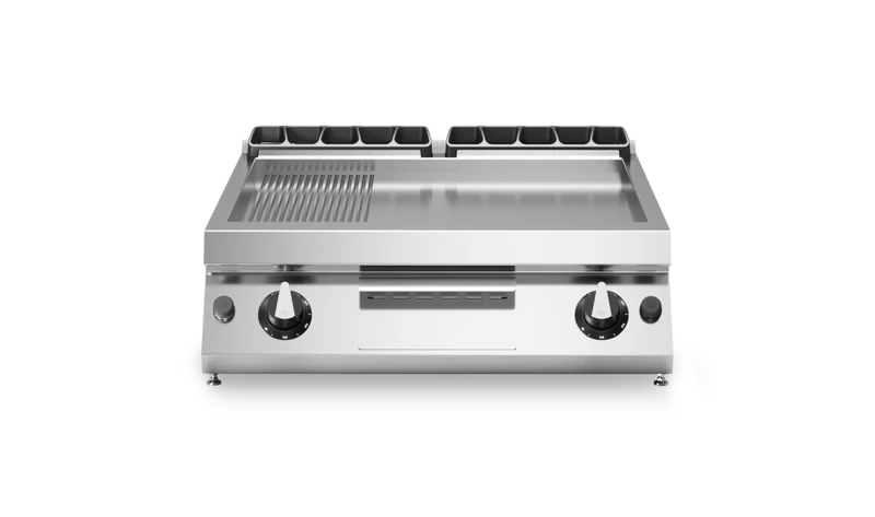 Plancha 2/3lisse et 1/3 rainurée 2 zones - Gaz