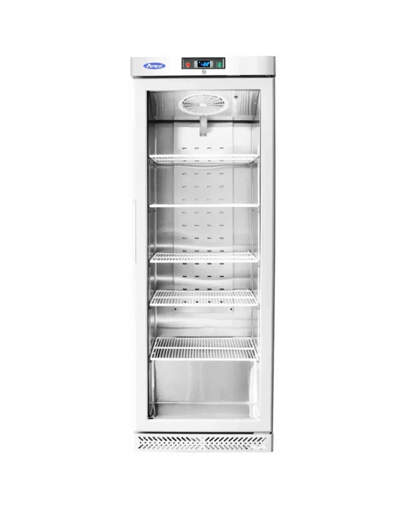 Armoire réfrigérée positive acier blanc 1 porte vitrée 600L