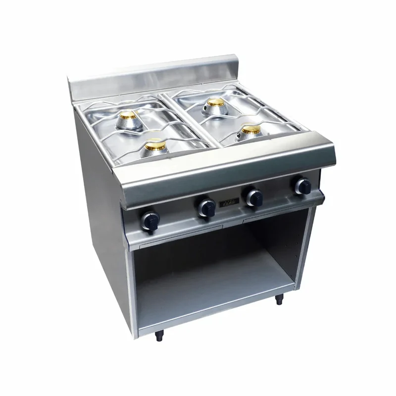 4 feux nus gaz sur placard ouvert