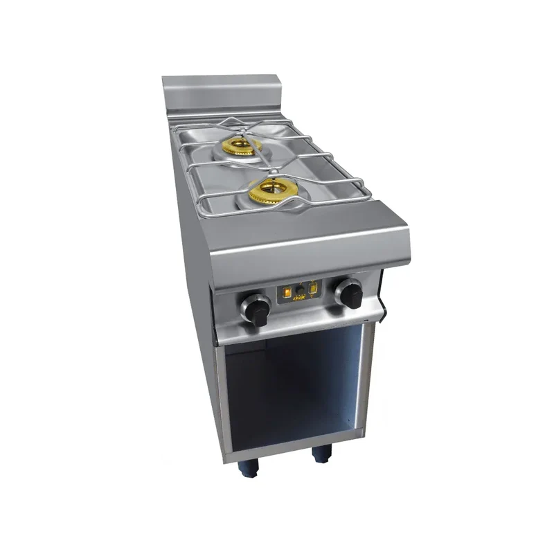 2 feux nus gaz sur placard ouvert