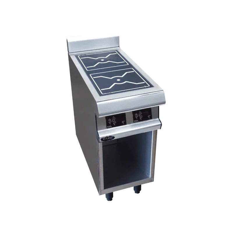 2 foyers inductions sur placard ouvert 10kW 400V