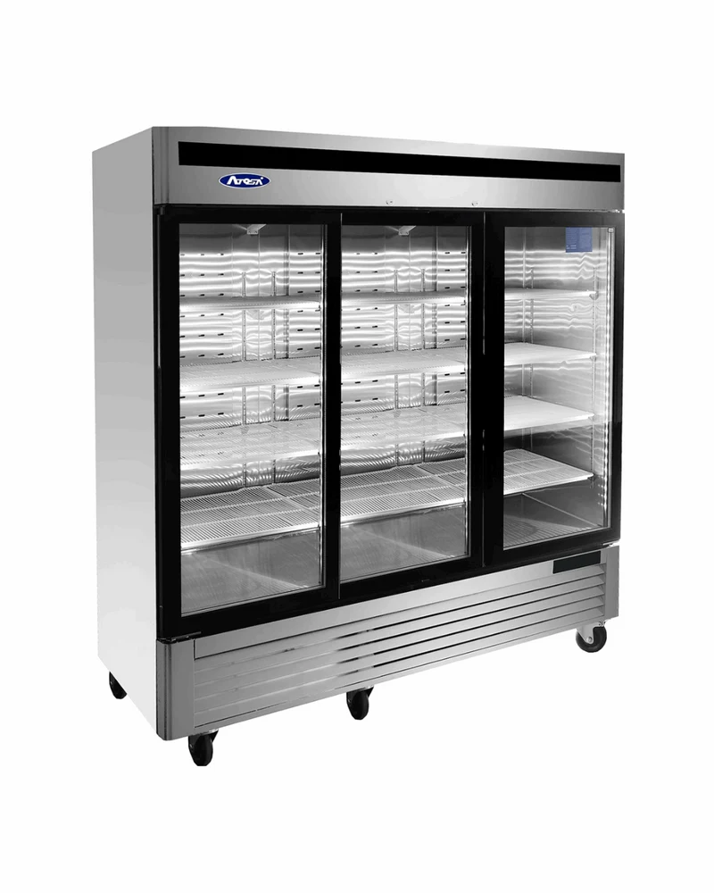 Armoire réfrigérée positive inox 3 portes vitrées - 2050L