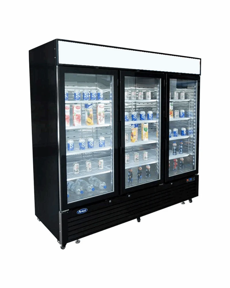 Armoire réfrigérée négative noir 3 portes vitrées - 2050L