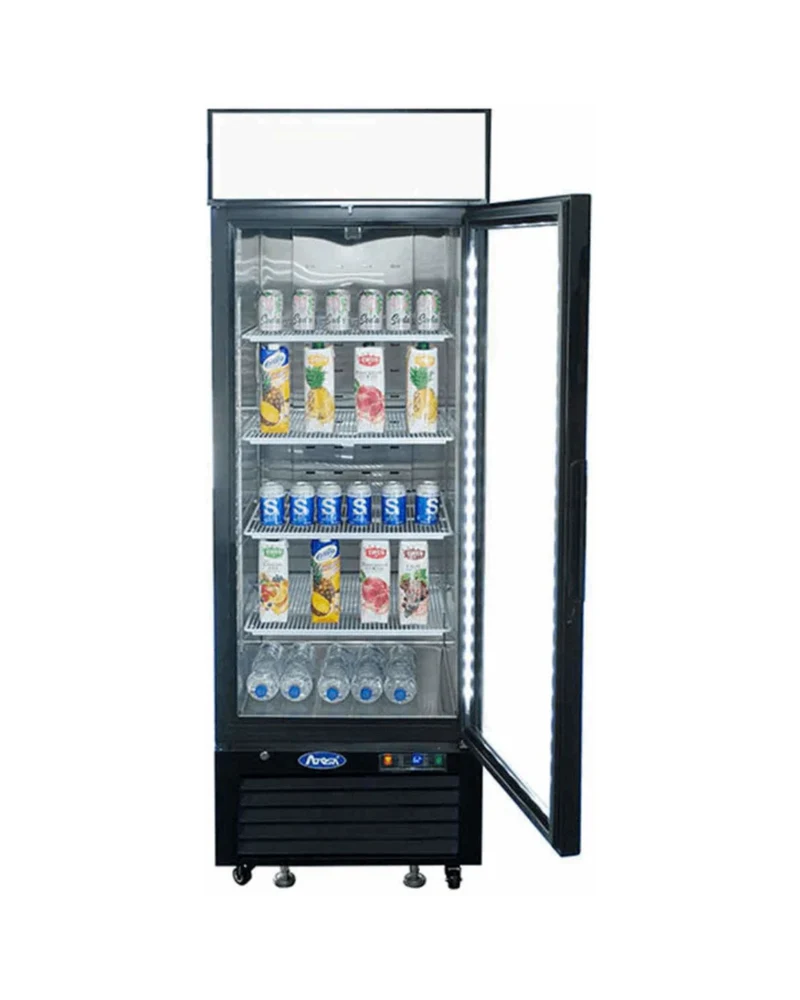 Armoire réfrigérée négative noir 1 porte vitrée - 610L