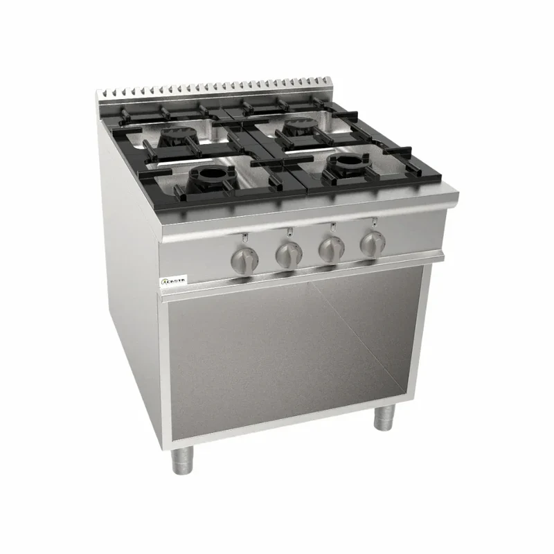 Cuisinière gaz sur meuble ouvert 4 feux 29,6kW