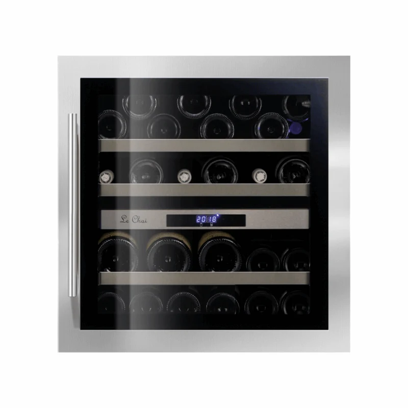 Cave à vin inox 2 zones - 34 bouteilles