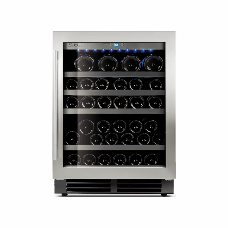 Cave à vin inox 1 zone - 49 bouteilles