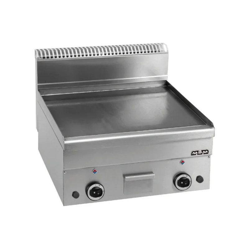 Plancha lisse chromée à gaz à poser