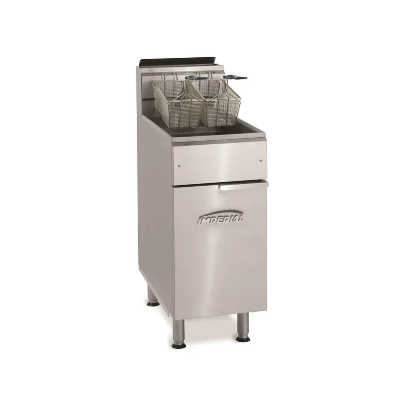 Friteuse à gaz à élements tubulaires sur meuble 2 x 14L - 394x762x914mm - 32 kW Gaz