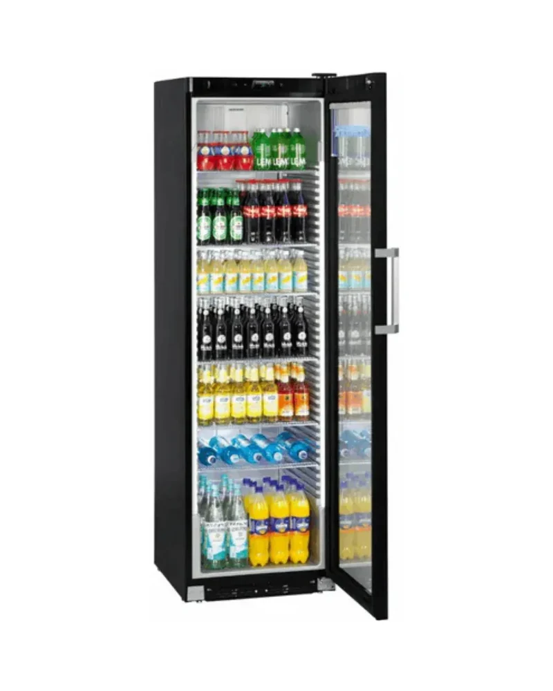 Armoire réfrigérée à boisson positive ventilée en epoxy noir - 441 litres