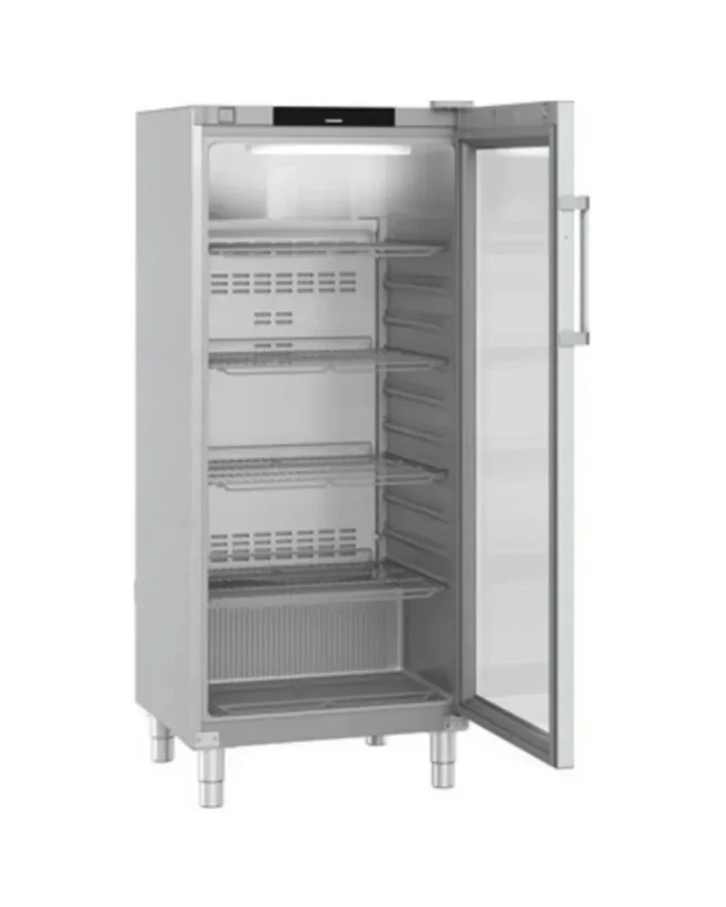 Armoire réfrigérée de restauration positive ventilée en inox 1 porte vitrée - 517 litres