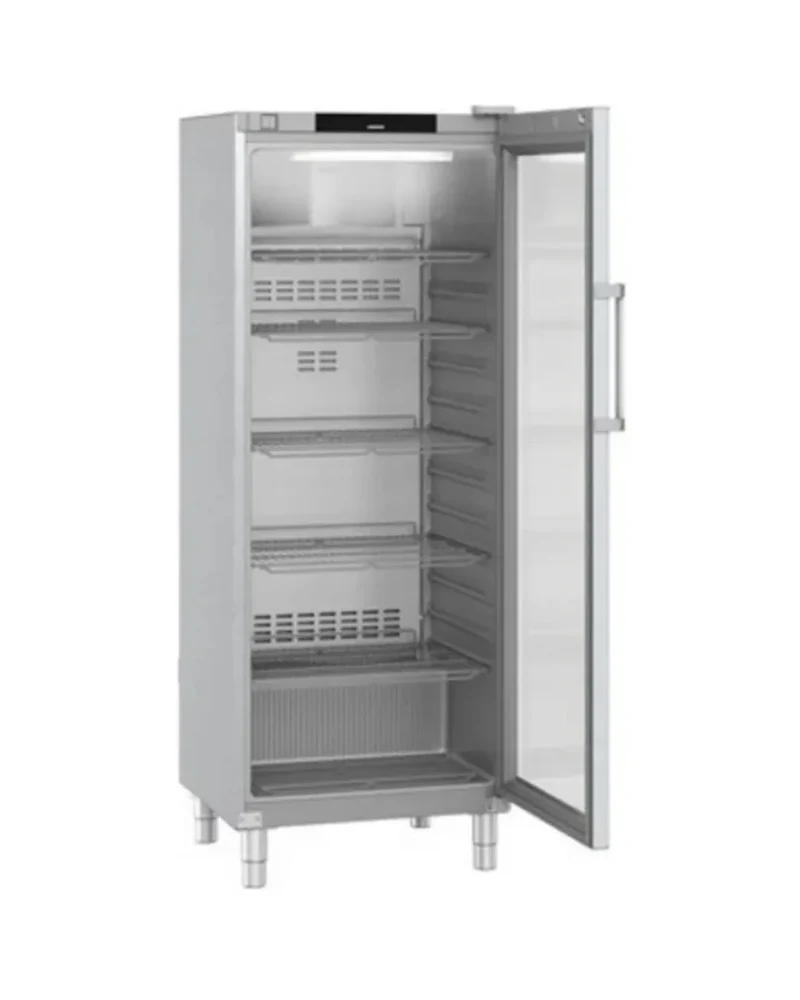 Armoire réfrigérée de restauration positive ventilée en inox 1 porte vitrée - 655 litres