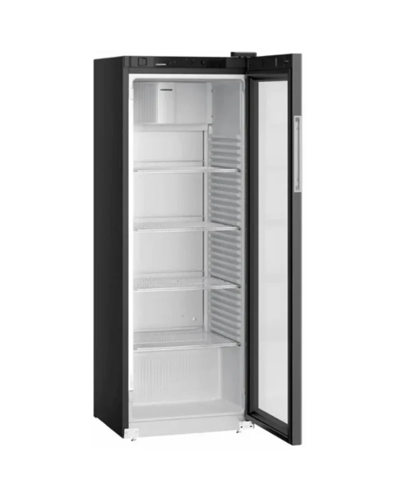 Armoire réfrigérée à boisson postive ventilée en epoxy noir 1 porte vitrée - 347 litres