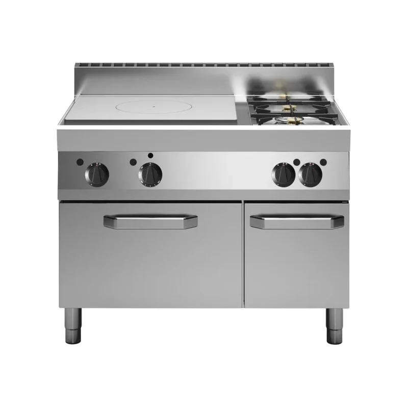 Plaque coup-de-feu + 2 feux vifs sur four à gaz 1100x650x850 21,8kW