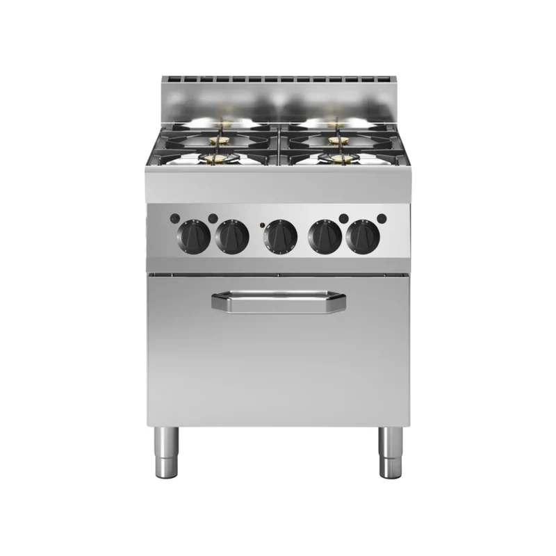 Fourneau 4 feux vifs sur four électrique à convection 700x650x850