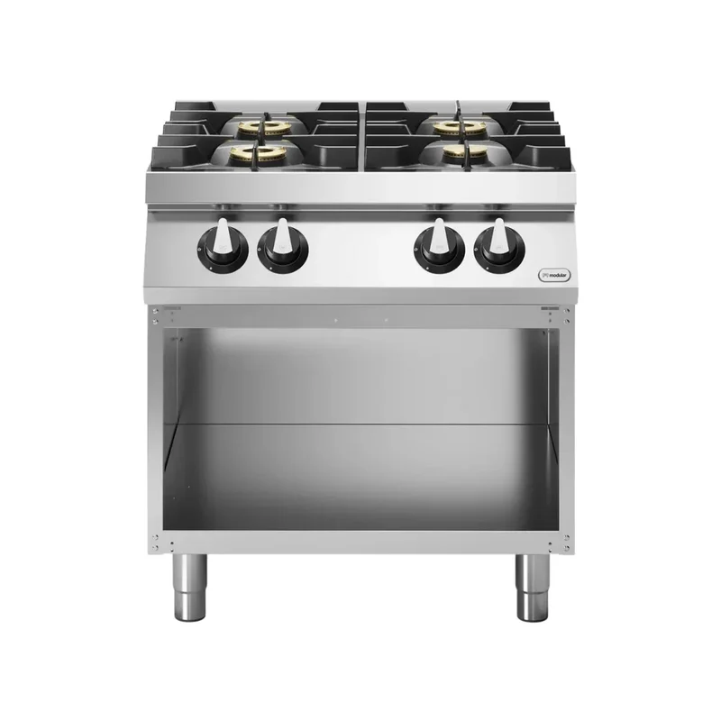 Fourneau 4 feux sur meuble ouvert – 21,5 kW Gaz – 800x730x870mm