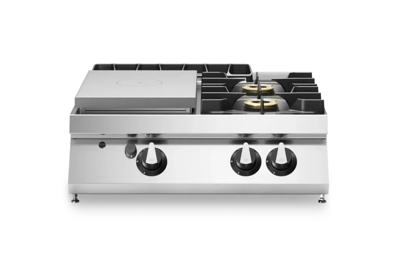 Fourneau 2 feux + plaque coup-de-feu à poser – 18 kW Gaz – 800x730x280mm