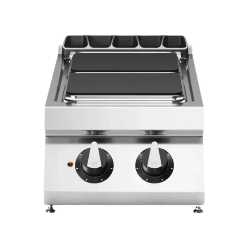 Fourneau 2 plaques électrique à poser – 5,2 kW 400V Tri – 400x730x280mm