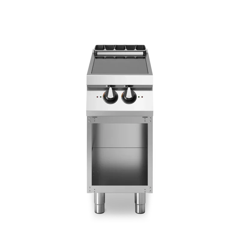 Plaque induction 2 zones sur meuble ouvert – 7 kW 400V Tri – 400x730x870mm