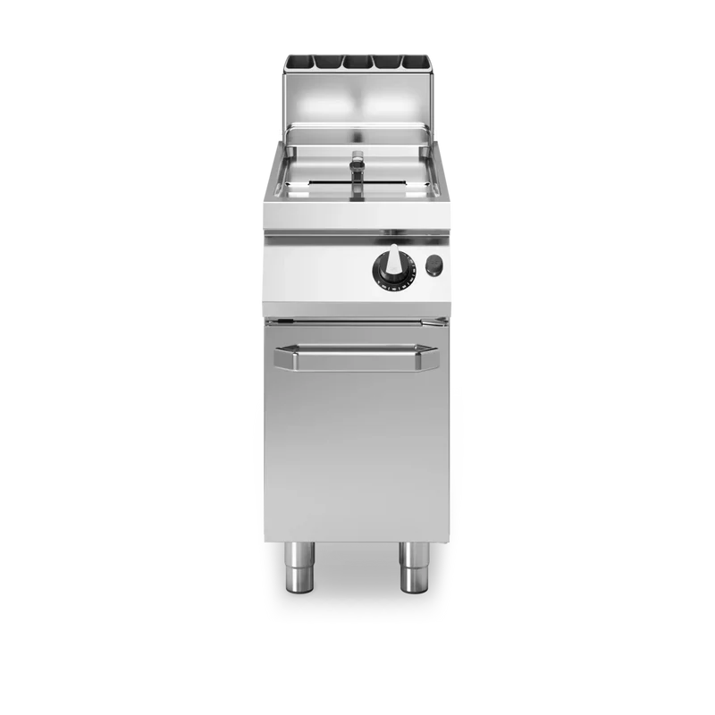 Friteuse à gaz tube dans la cuve sur meuble fermé - Capacité : 13 litres - 12 kW Gaz - 400x730x870mm