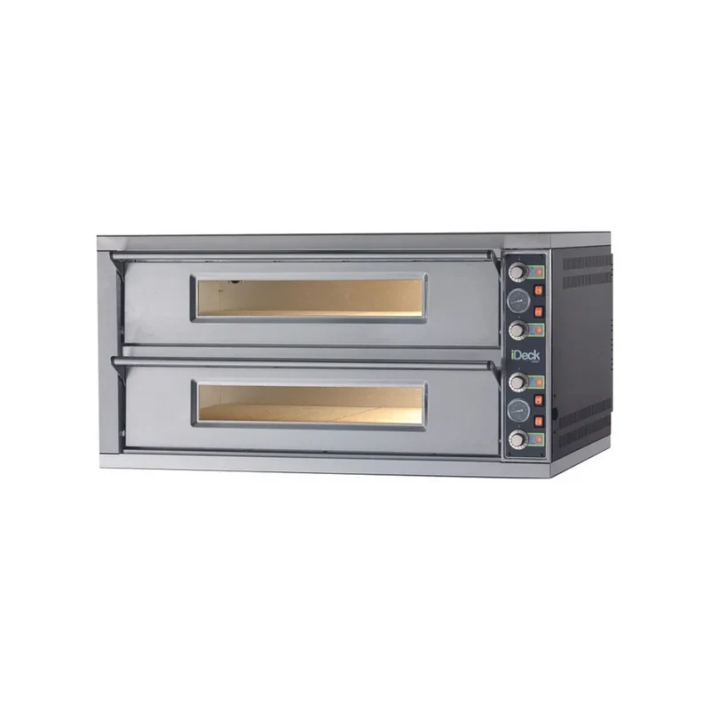 Four à pizza IDECK 105.105 électrique commandes électromécaniques 2 chambres sans support - 2 x 9 pizzas