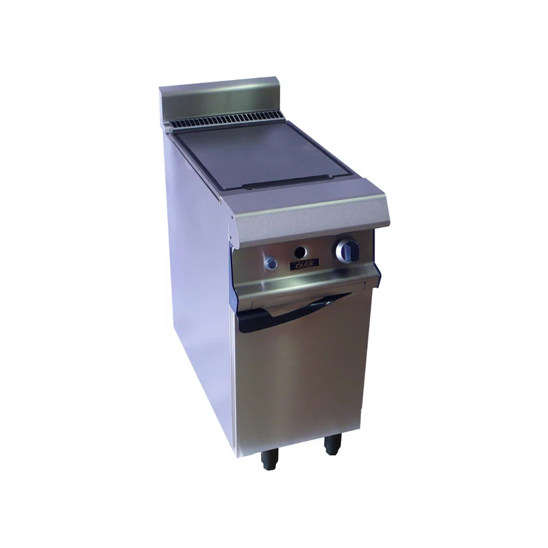 Plancha fonte lisse gaz sur meuble fermé