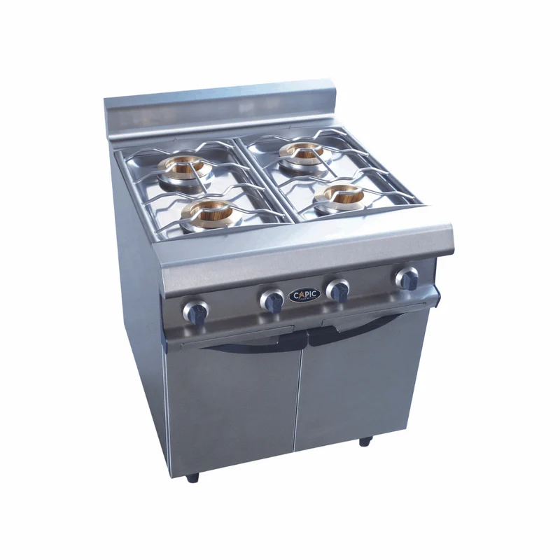 4 feux nus gaz sur meuble fermé