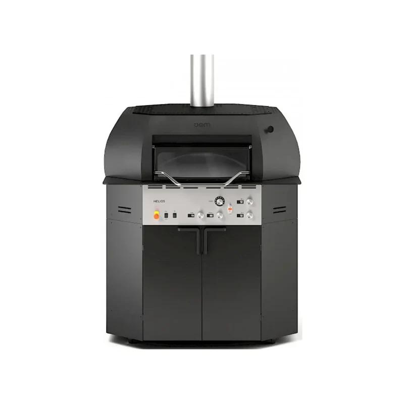 Four à pizza 1 niveau digitale HELIOS 104 - Base de cuisson rotative - 7 pizzas 30cm - Couleur Noir mat