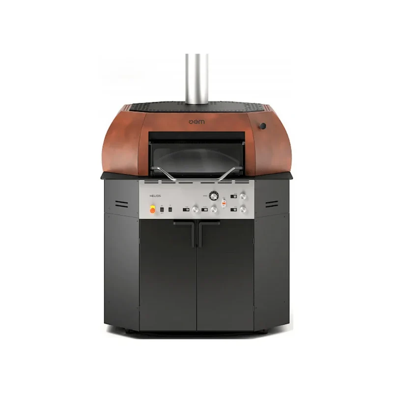 Four à pizza 1 niveau digitale HELIOS 104 - Base de cuisson rotative - 7 pizzas 30cm - Couleur Acier Corten