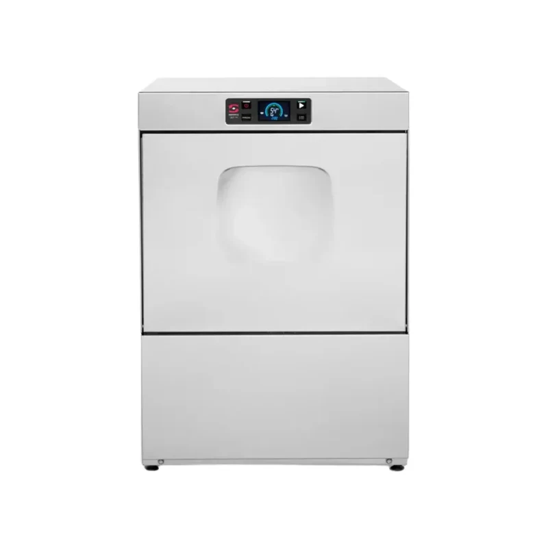 Lave-vaisselle panier 500x500mm + pompe de vidange + adoucisseur - 580x635x835mm - Passage : 380mm - 5,75 kW
