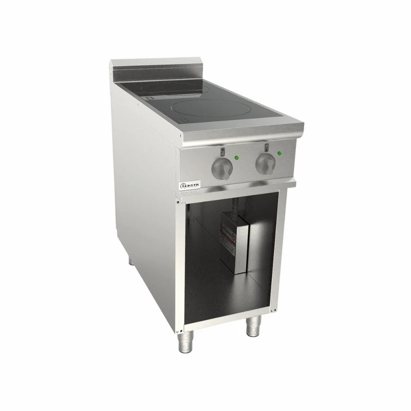 Cuisinière à induction 2 feux sur meuble ouvert