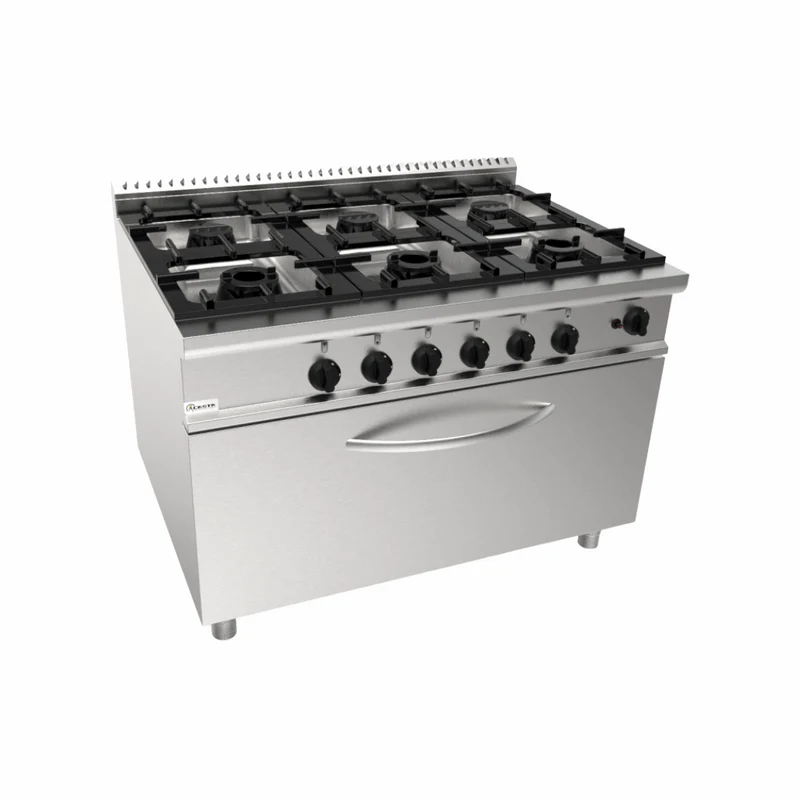 Cuisinière à gaz 6 feux sur four