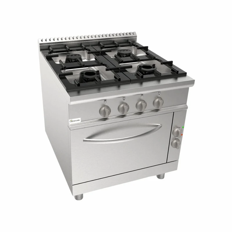 Cuisinière à gaz 4 feux sur four électrique