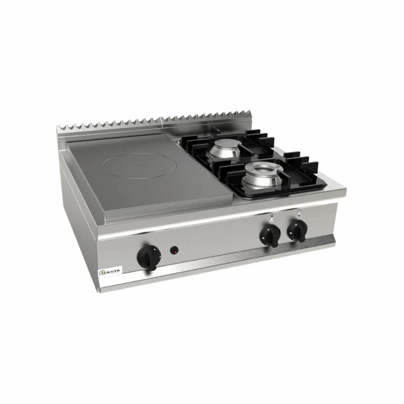 Cuisinière gaz 2 feux + plaque coup de feu à poser