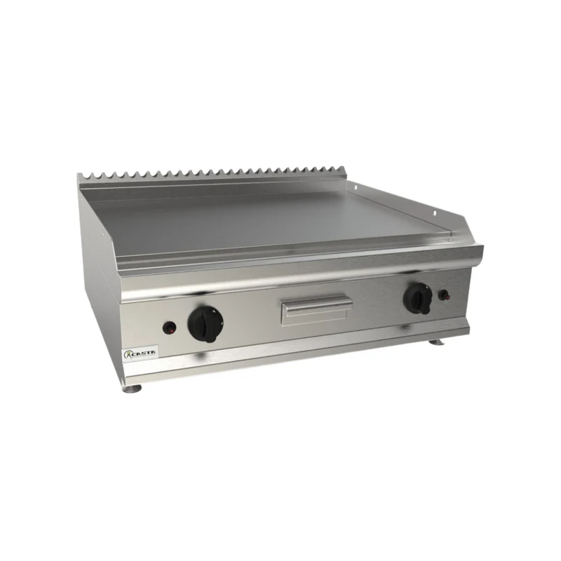Plancha à gaz lisse chromée à poser