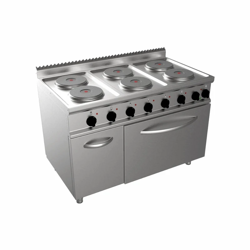 Cuisinière électrique 6 feux sur four électrique