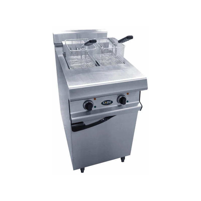 Friteuse électrique 2 cuves de 8L sur meuble
