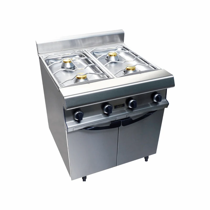 4 feux nus gaz sur meuble fermé